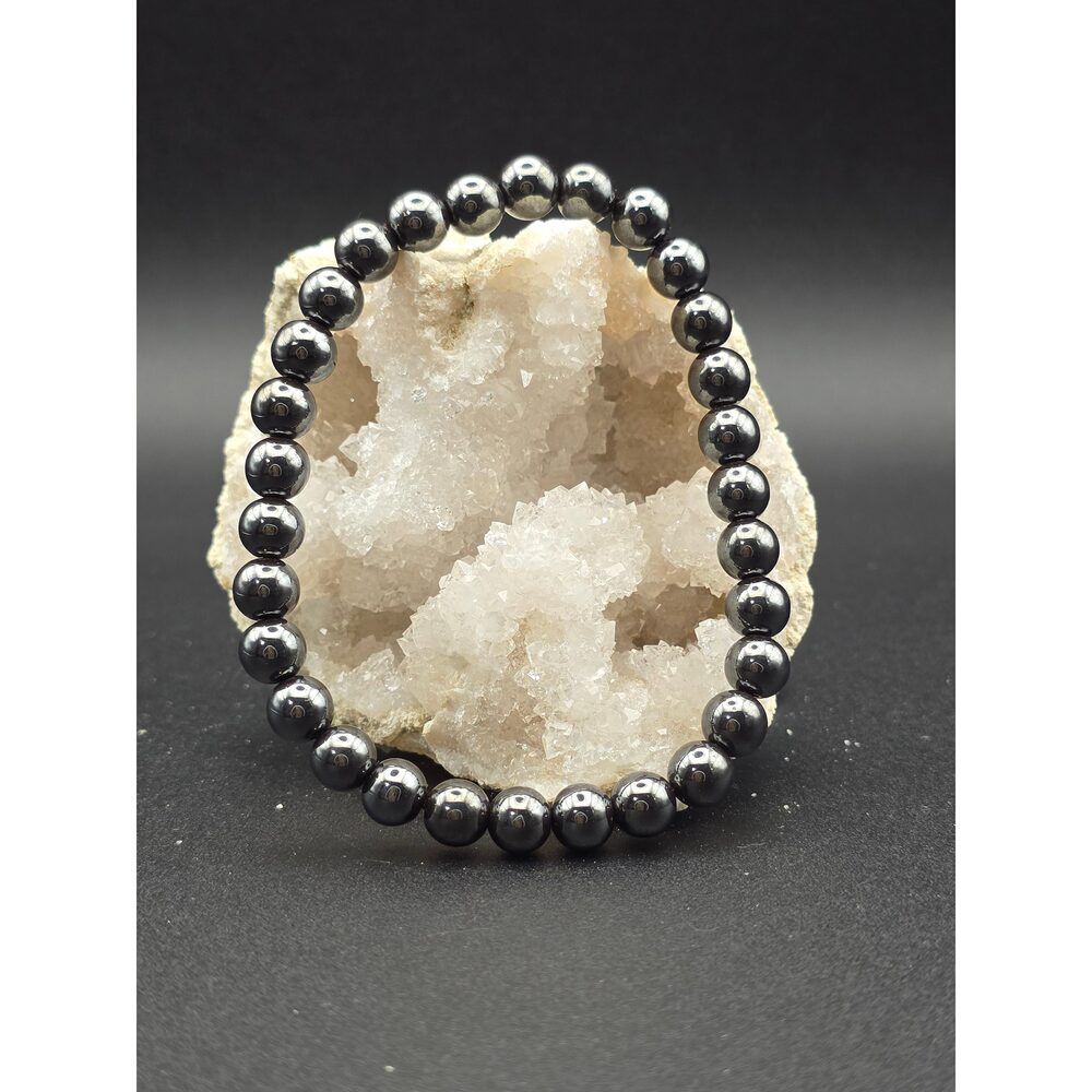 ⚙️ Hematite Bracelet – Magnetic Focus (6mm)
